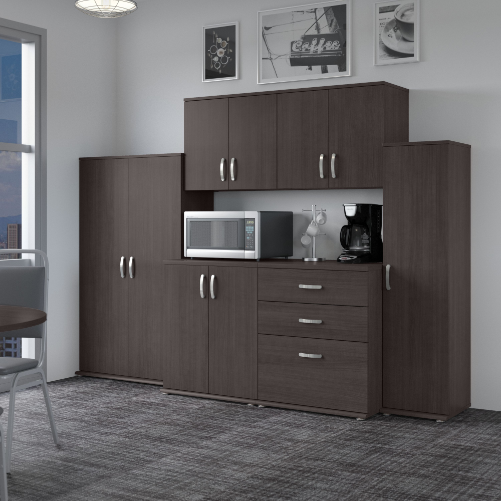 Shop Bush Business Furniture Universal 108W 6 Piece Modular Storage Set with Floor and Wall Cabinets, Image 02, UNS002SG, #color_storm gray