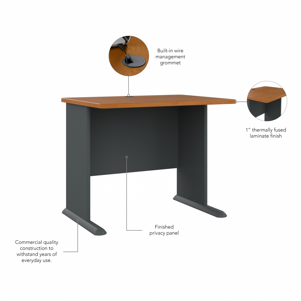Shop Bush Business Furniture Series A 36W Desk, Image 08, WC57436, #color_natural cherry/slate