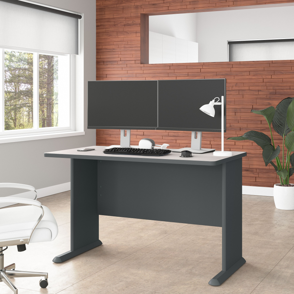 Shop Bush Business Furniture Series A 48W Desk, Image 02, WC8448A, #color_slate/white spectrum