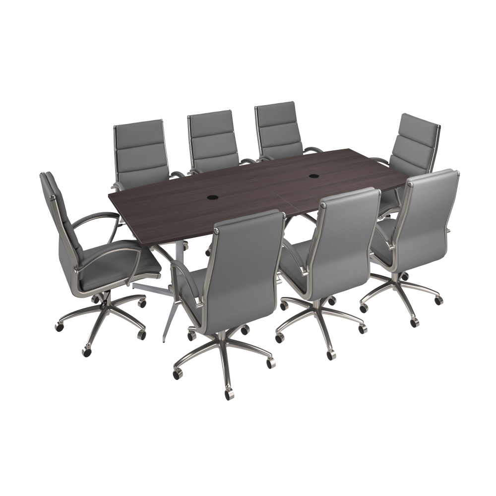 Shop Bush Business Furniture 96-inch Office Conference Table with Chairs, Image 01, CTB001SG, #color_storm gray