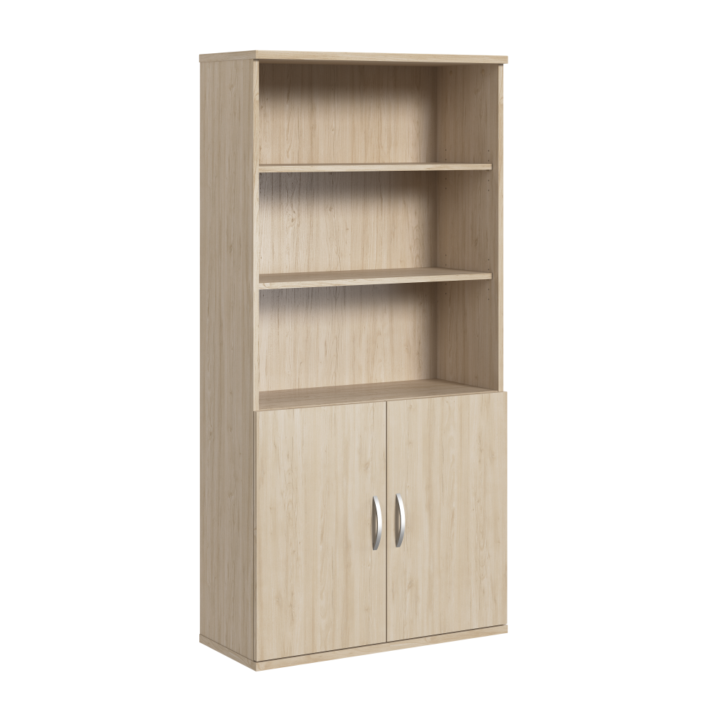 Shop Bush Business Furniture Studio C Tall 5 Shelf Bookcase with Doors, Image 01, STC015NE, #color_natural elm