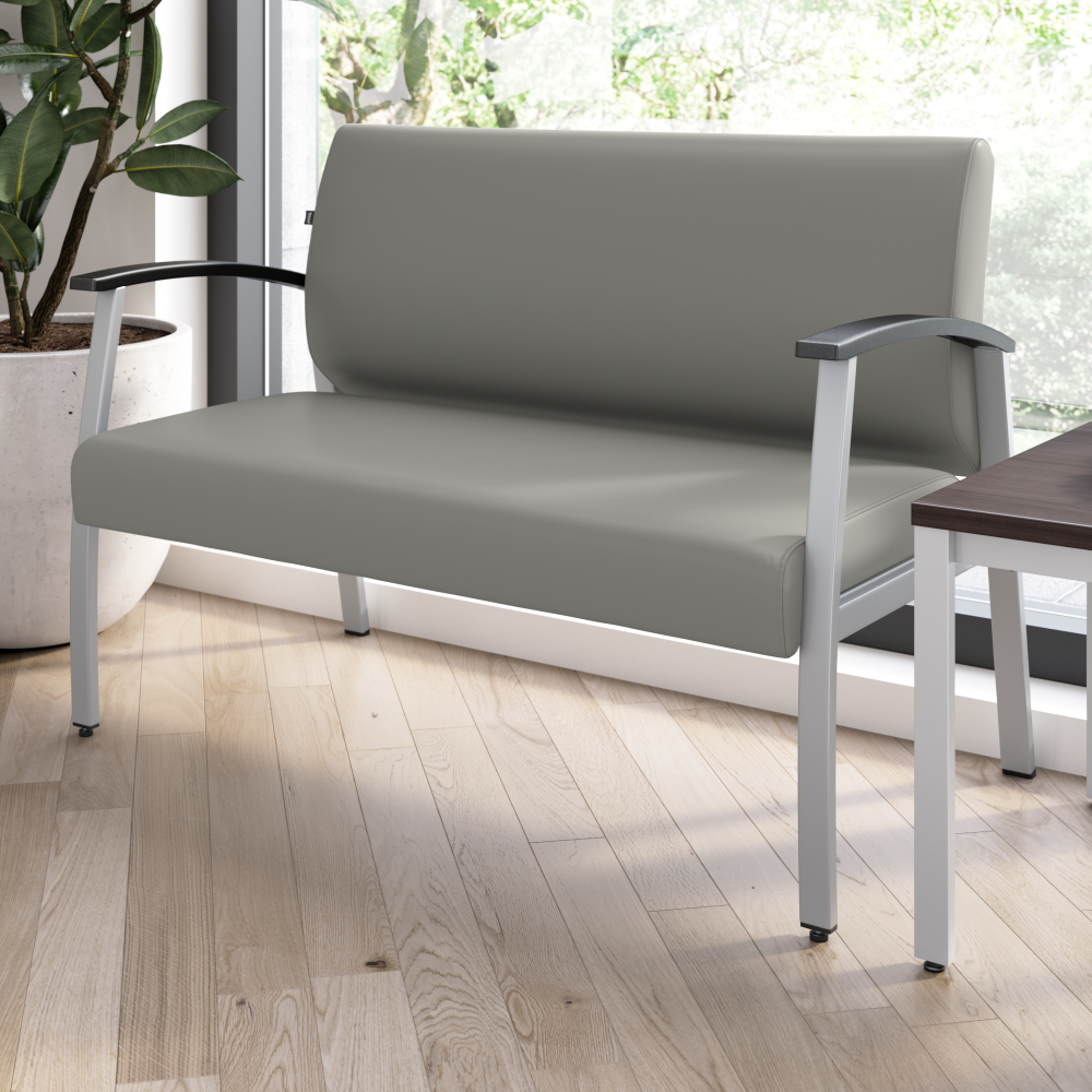 Shop Bush Business Furniture Arrive Waiting Room Loveseat with Arms, Image 02, CH3903GVL-03, #color_light gray vinyl