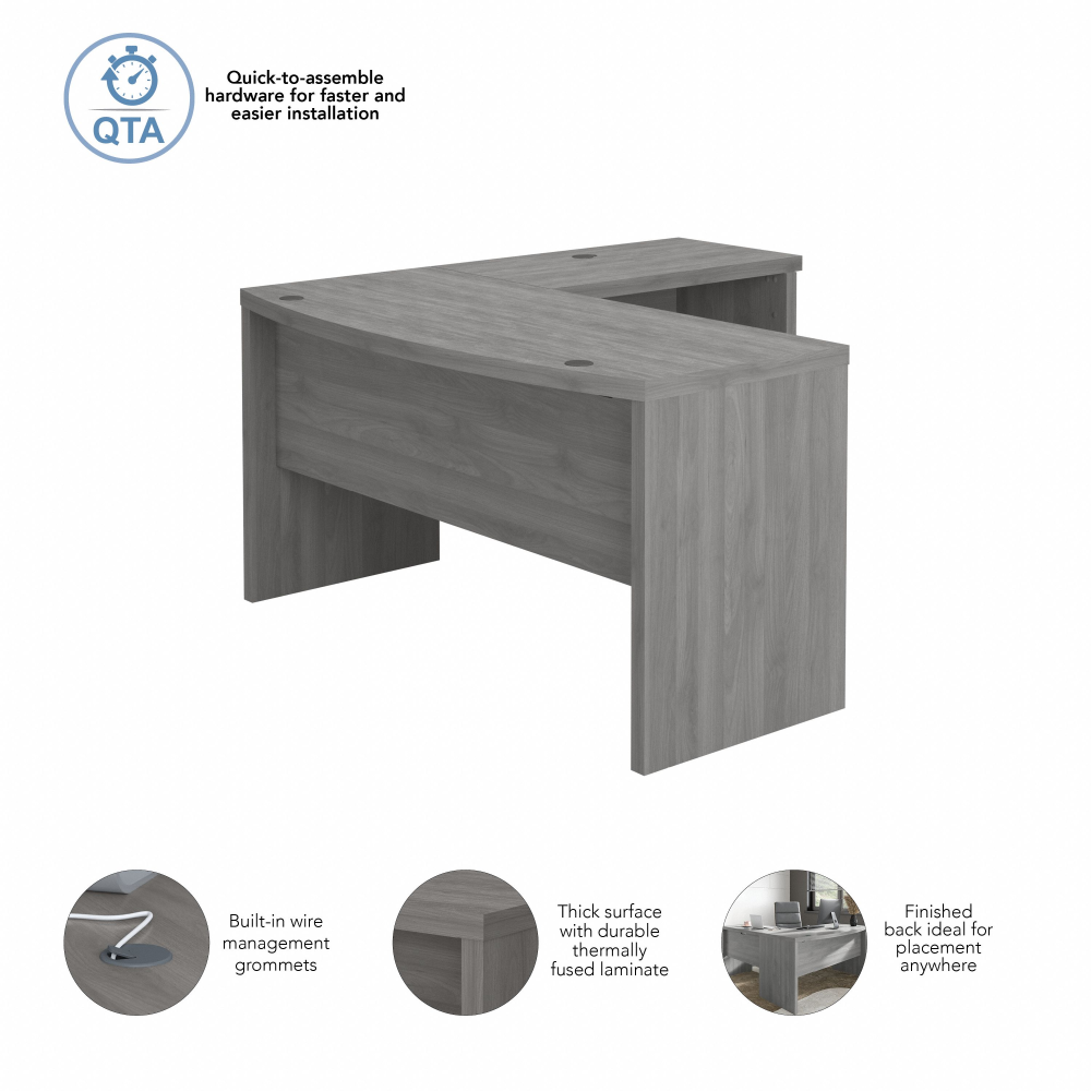 Shop Bush Business Furniture Echo L Shaped Bow Front Desk, Image 06, ECH025MG, #color_modern gray