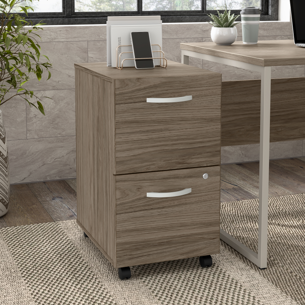 Shop Bush Business Furniture Hybrid 2 Drawer Mobile File Cabinet - Assembled, Image 02, HYF116MHSU-Z, #color_modern hickory