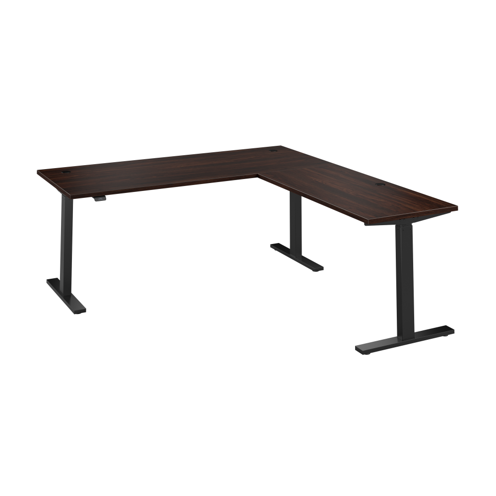 Shop Bush Business Furniture Move 60 Series 72W Height Adjustable L Shaped Standing Desk, Image 01, M6SL7278BWBK, #color_black walnut/black powder coat