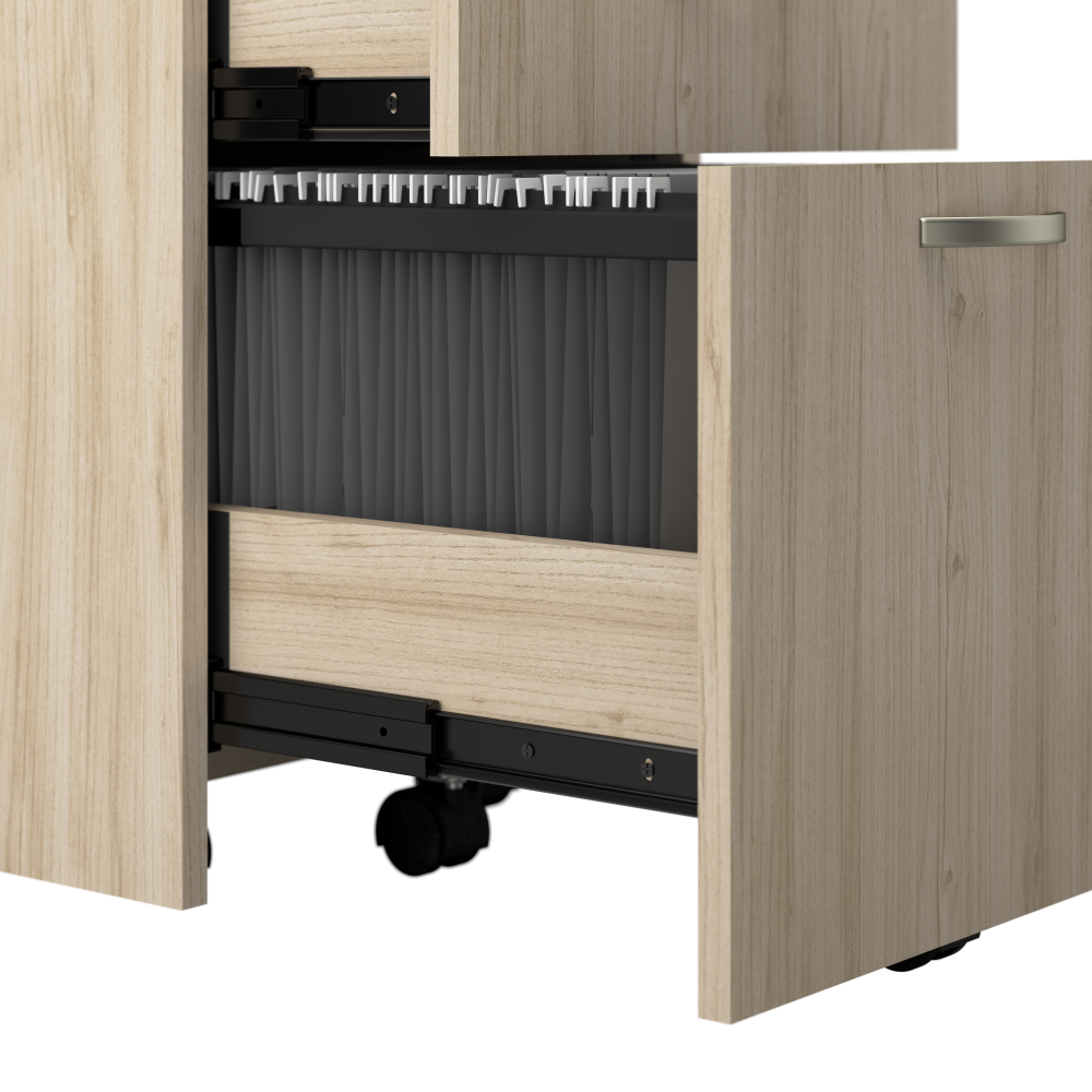 Shop Bush Business Furniture Office in an Hour 3 Drawer Rolling File Cabinet, Image 04, WC36553-03K, #color_natural elm