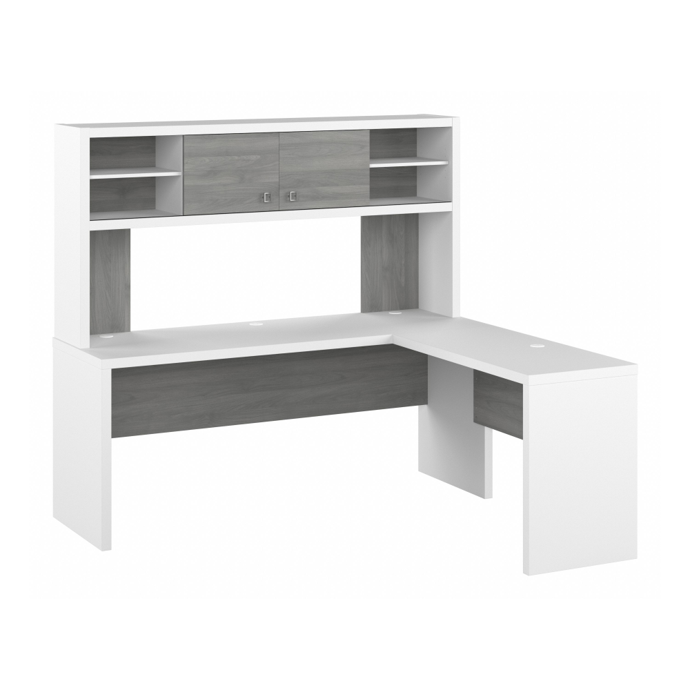 Shop Bush Business Furniture Echo 72W L Shaped Computer Desk with Hutch, Image 01, ECH057WHMG, #color_pure white/modern gray