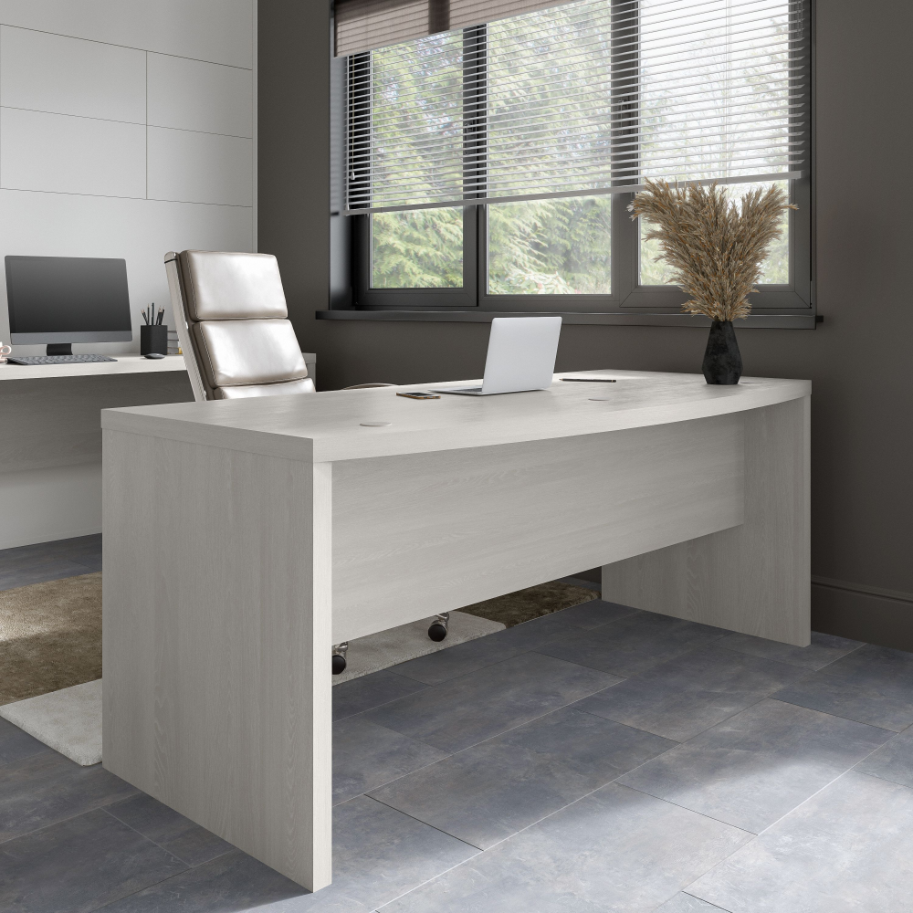Shop Bush Business Furniture Echo 72W Bow Front Desk, Image 02, KI60209-03, #color_gray sand