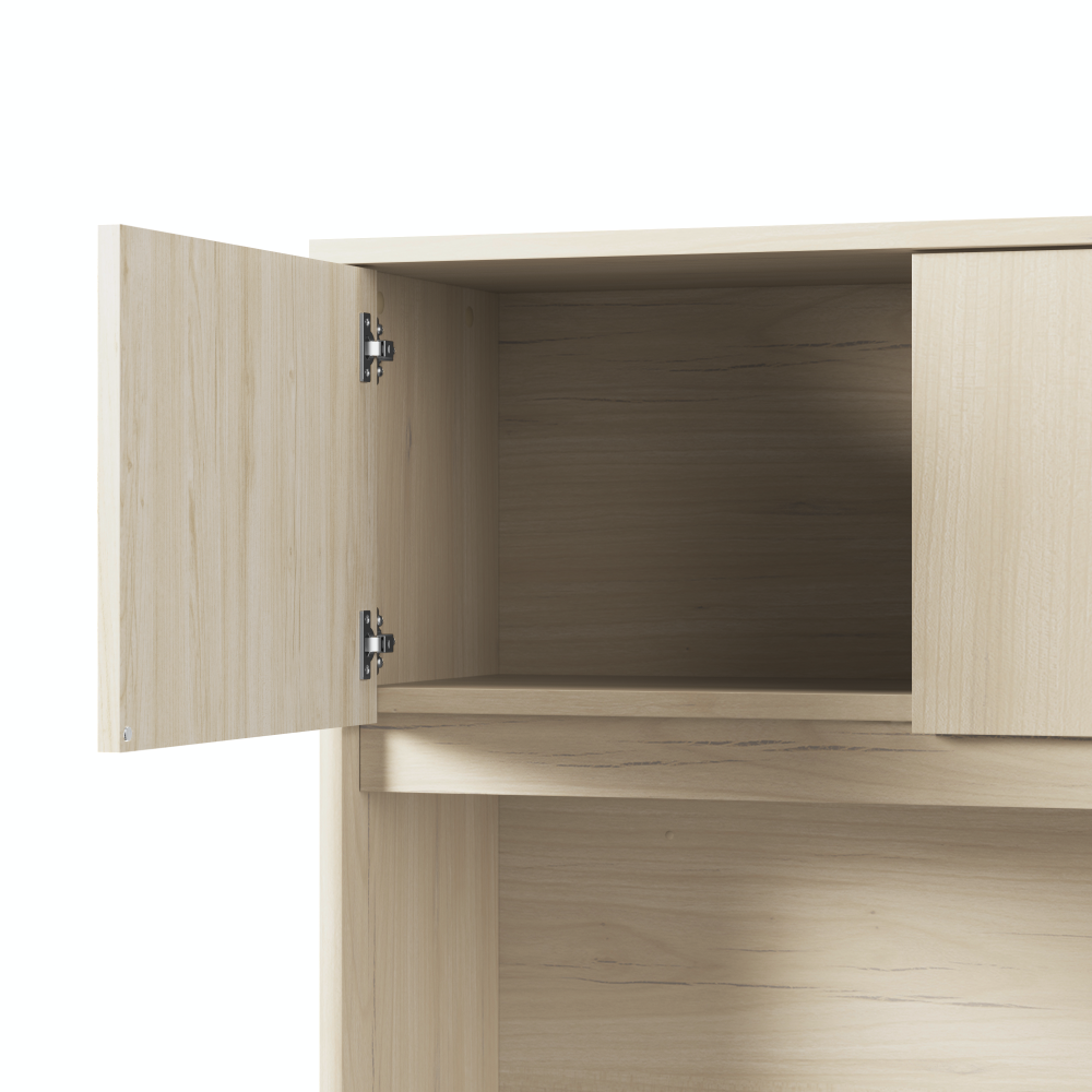 Shop Bush Business Furniture Studio C 72W x 30D L Shaped Desk with Hutch and Mobile File Cabinet, Image 04, STC006NESU, #color_natural elm