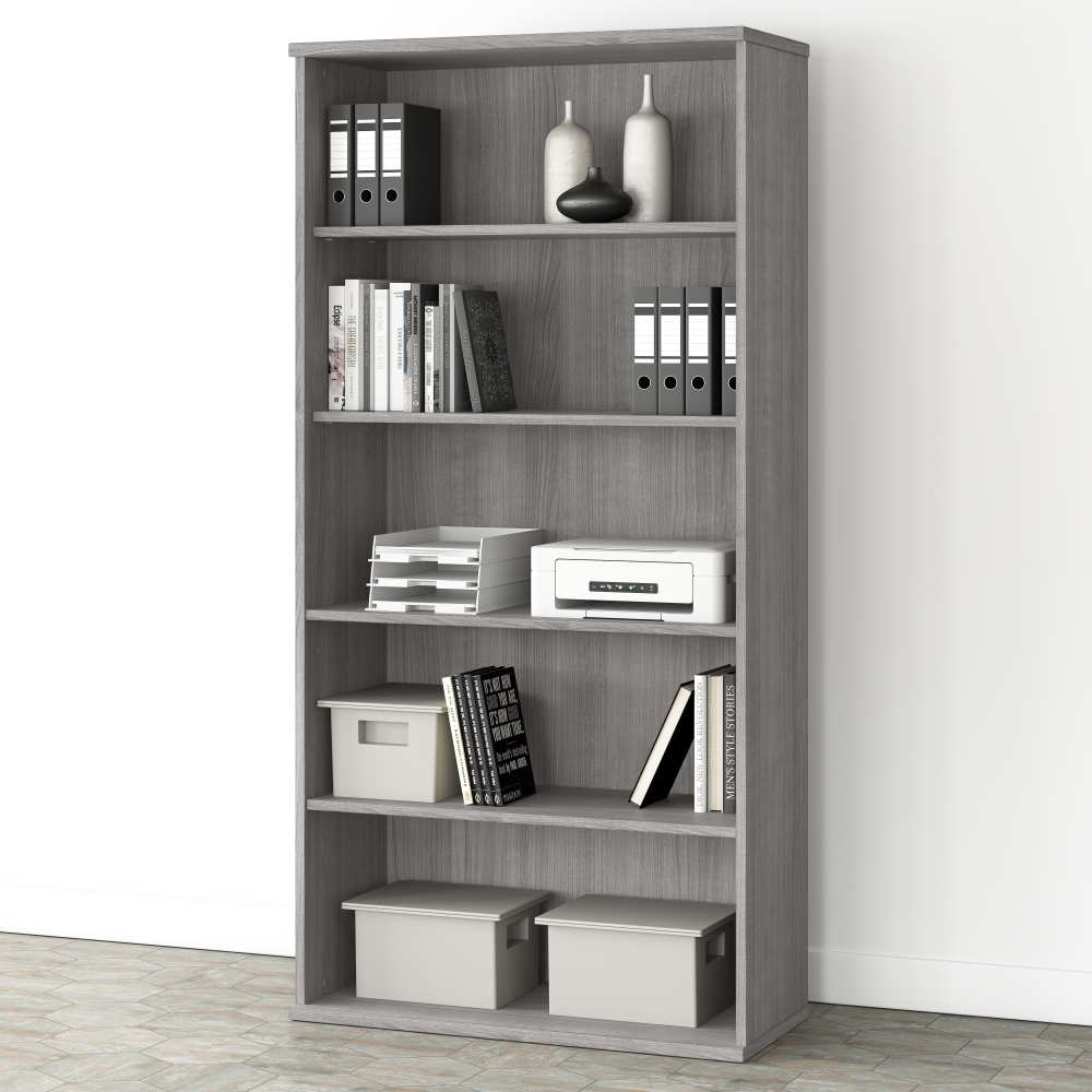 Shop Bush Business Furniture Studio A Tall 5 Shelf Bookcase, Image 02, SDB7236PG-Z, #color_platinum gray