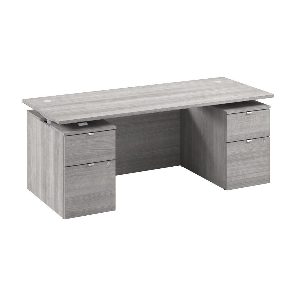 Shop Bush Business Furniture Stratus 72W x 30D Electric Standing Desk with Drawers and Modesty Panel, Image 01, SUT012PG, #color_platinum gray