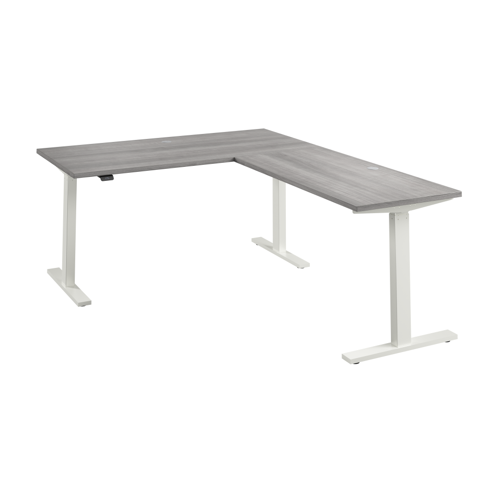 Shop Bush Business Furniture Move 60 Series 60W Height Adjustable L Shaped Standing Desk, Image 01, M6SL6078PGWK, #color_platinum gray/white powder coat