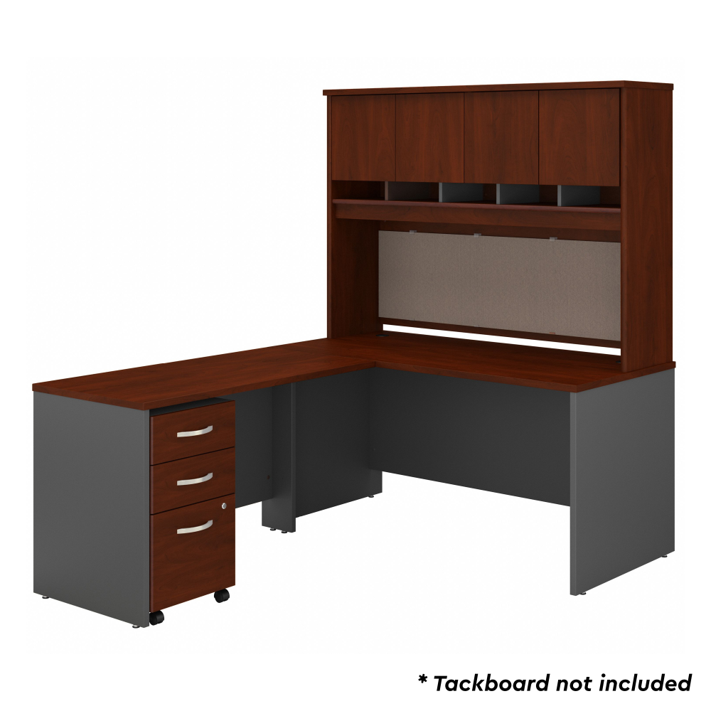 Shop Bush Business Furniture Series C 60W L Shaped Desk with Hutch and Mobile File Cabinet, Image 03, SRC147HCSU, #color_hansen cherry/graphite gray
