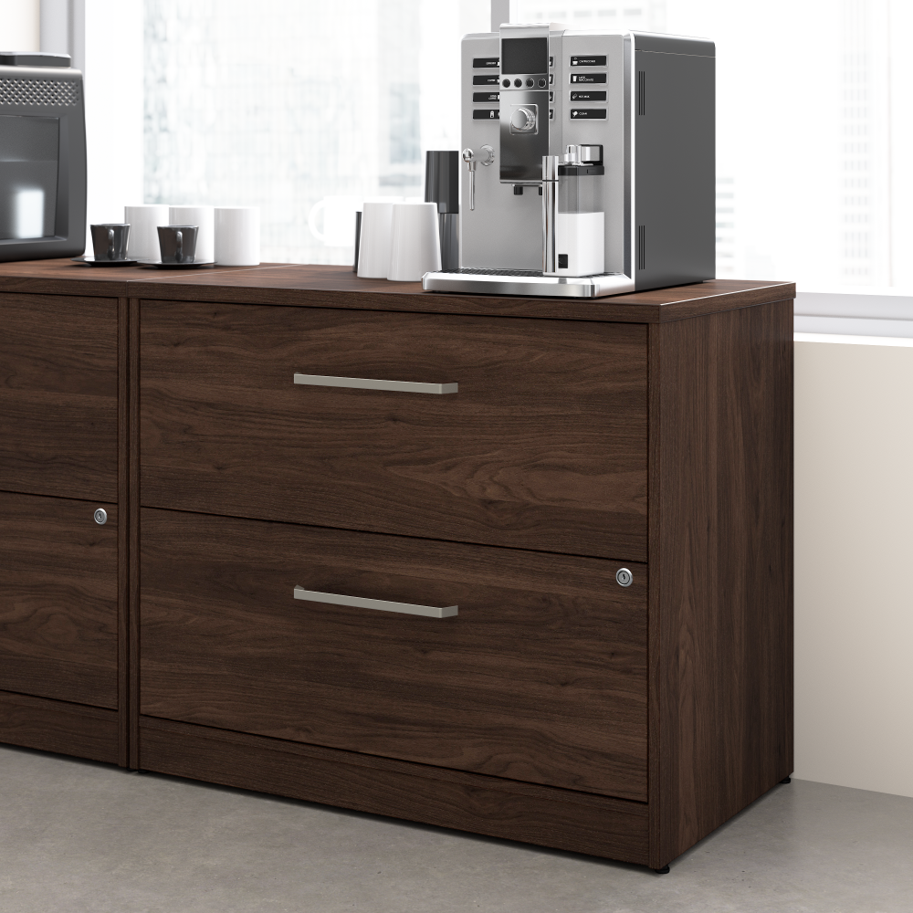 Shop Bush Business Furniture Vista 2 Drawer Lateral File Cabinet, Image 02, VSF136BWSU, #color_black walnut