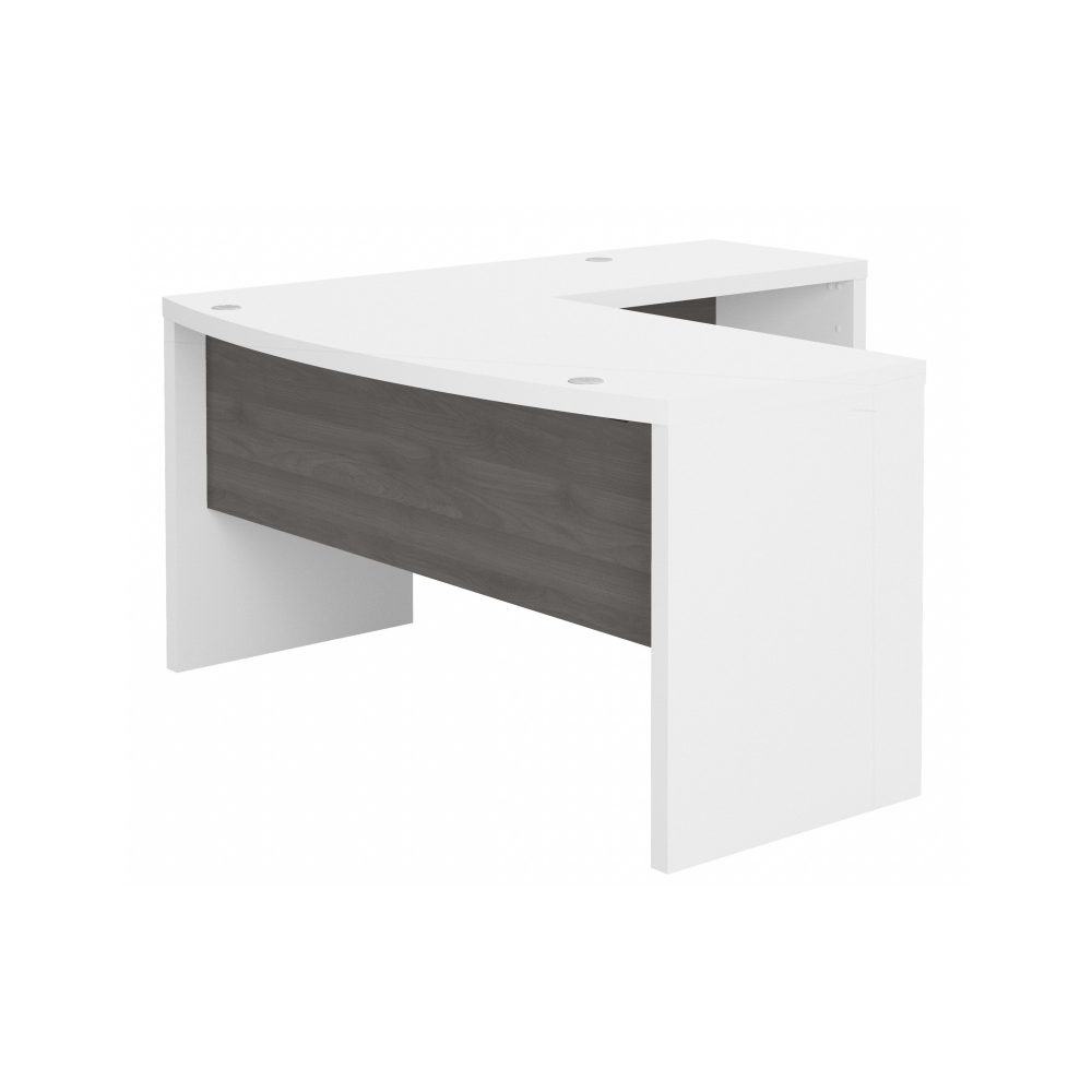 Shop Bush Business Furniture Echo L Shaped Bow Front Desk, Image 01, ECH025WHMG, #color_pure white/modern gray