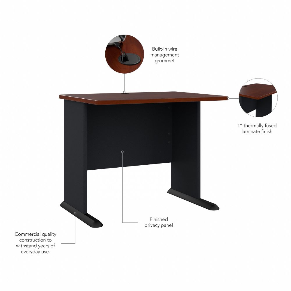 Shop Bush Business Furniture Series A 36W Desk, Image 08, WC90436A, #color_hansen cherry/galaxy
