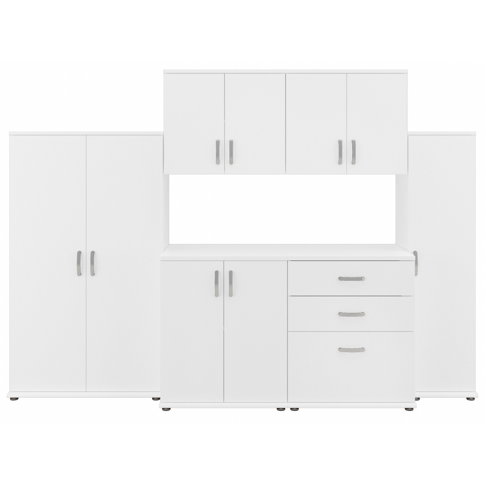 Shop Bush Business Furniture Universal 108W 6 Piece Modular Storage Set with Floor and Wall Cabinets, Image 01, UNS002WH, #color_white