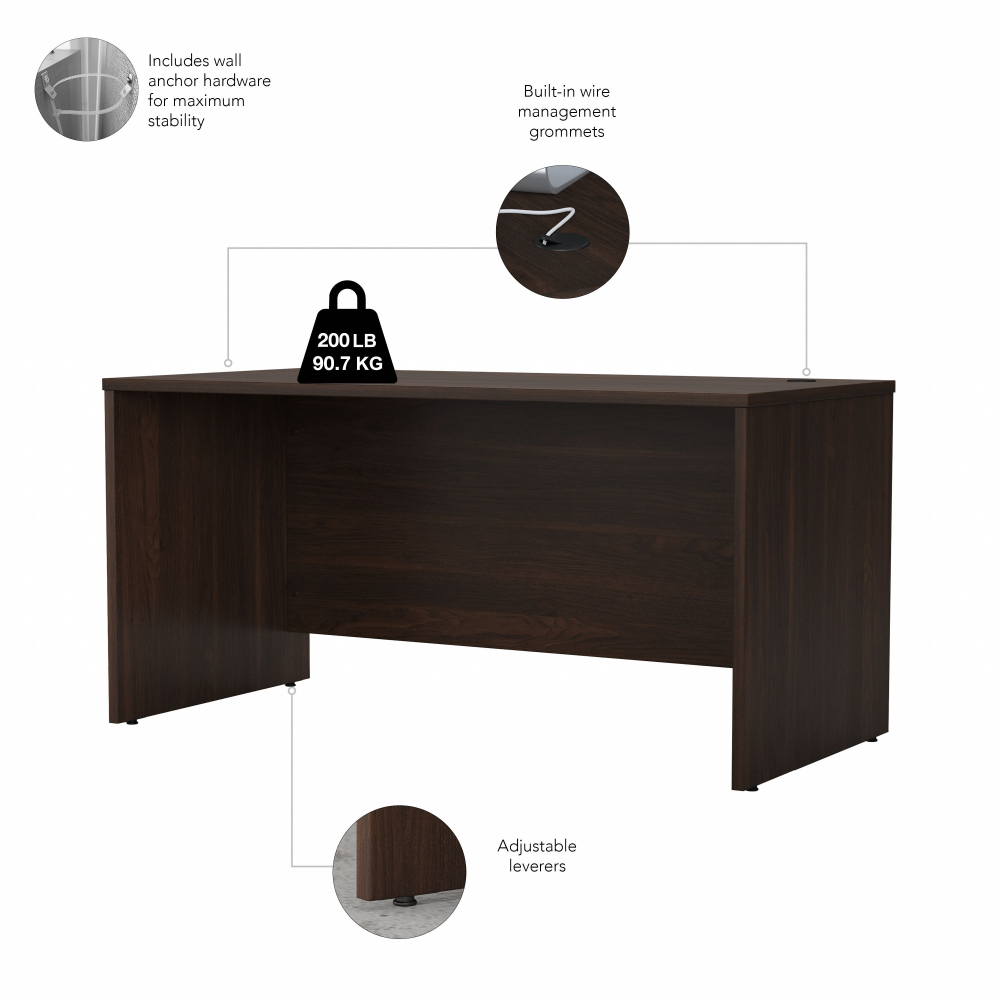 Shop Bush Business Furniture Studio C 60W x 30D Office Desk with Mobile File Cabinet, Image 06, STC014BWSU, #color_black walnut