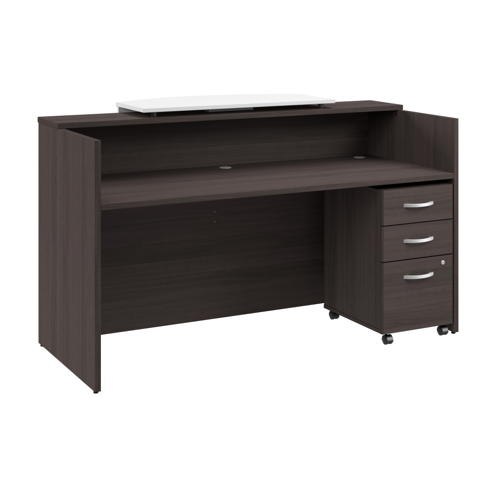 Shop Bush Business Furniture Arrive 72W x 30D Reception Desk with Counter and Mobile File Cabinet, Image 01, ARV008SG, #color_storm gray