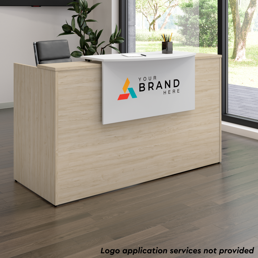 Shop Bush Business Furniture Arrive 72W x 30D Reception Desk with Counter and Mobile File Cabinet, Image 04, ARV008NE, #color_natural elm