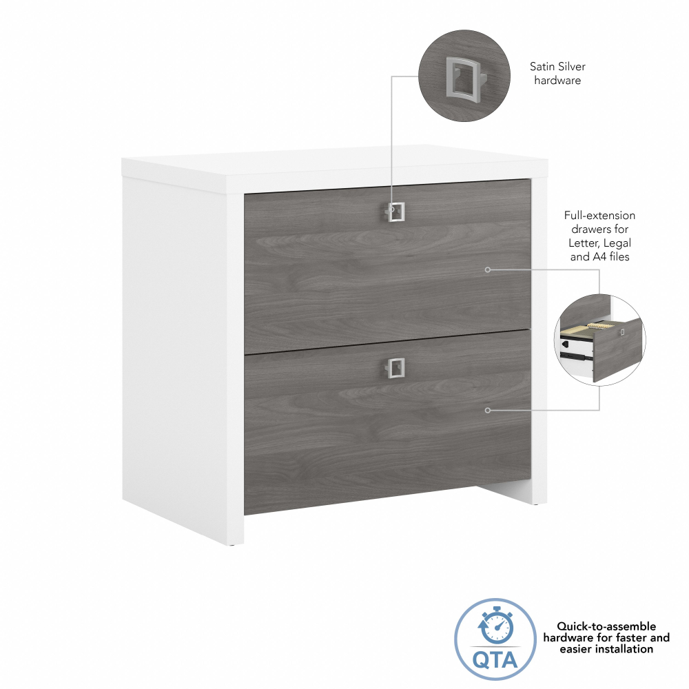 Shop Bush Business Furniture Echo 2 Drawer Lateral File Cabinet, Image 07, KI60502-03, #color_pure white/modern gray