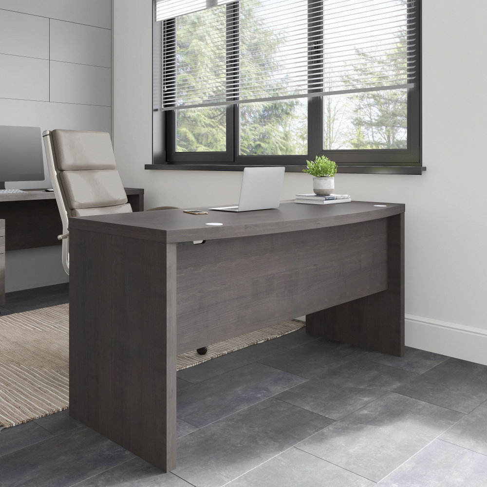 Shop Bush Business Furniture Echo 60W Bow Front Desk, Image 02, KI60305-03, #color_charcoal maple