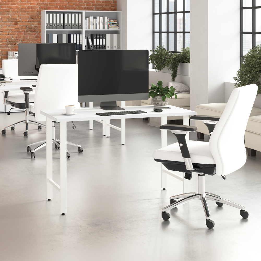 Shop Bush Business Furniture Hustle 48W x 24D Computer Desk with Metal Legs, Image 02, HUD148WH, #color_white