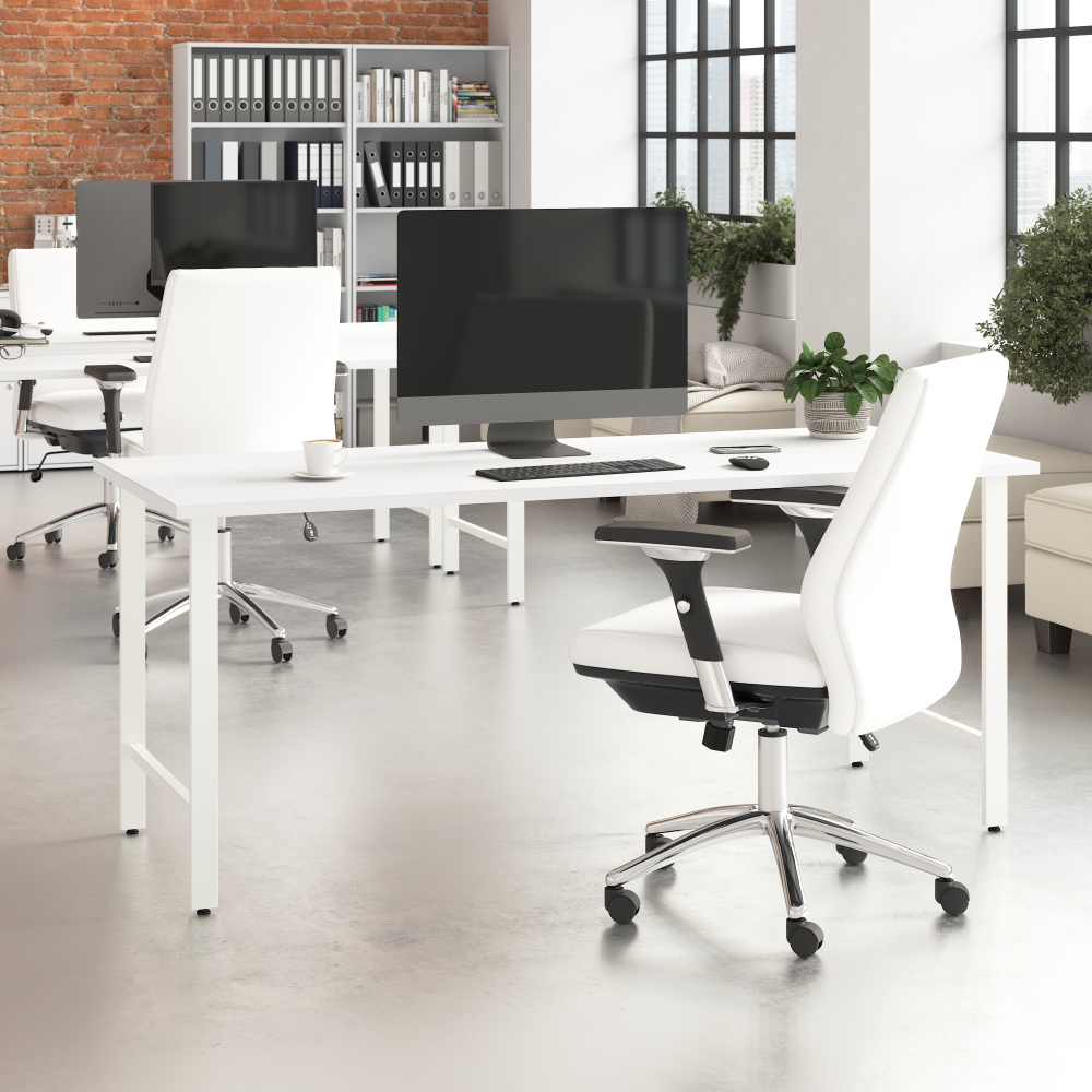 Shop Bush Business Furniture Hustle 72W x 30D Computer Desk with Metal Legs, Image 02, HUD272WH, #color_white