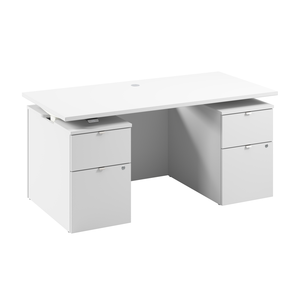Shop Bush Business Furniture Stratus 60W x 30D Electric Standing Desk with Drawers and Modesty Panel, Image 01, SUT011WH, #color_white