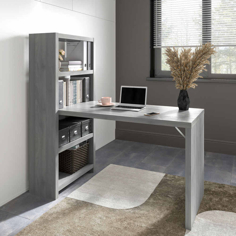 Shop Bush Business Furniture Echo 56W Bookcase Desk, Image 02, KI60407-03, #color_modern gray