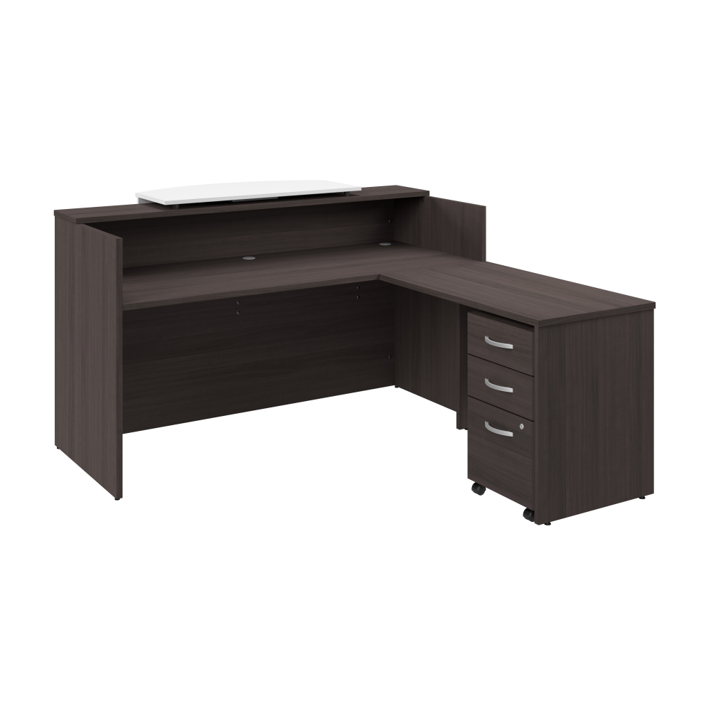 Shop Bush Business Furniture Arrive 72W x 72D L Shaped Reception Desk with Counter and Mobile File Cabinet, Image 01, ARV010SG, #color_storm gray
