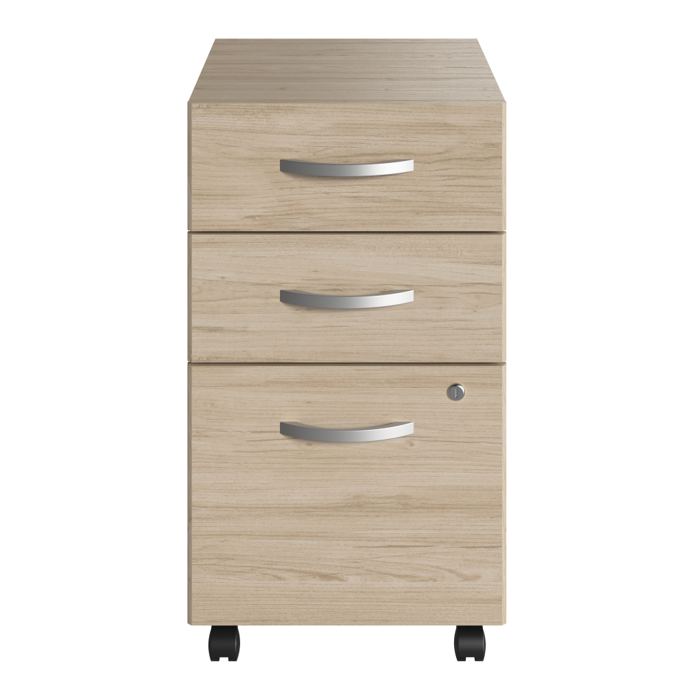 Shop Bush Business Furniture Studio C 3 Drawer Mobile File Cabinet, Image 03, SCF216NESU, #color_natural elm