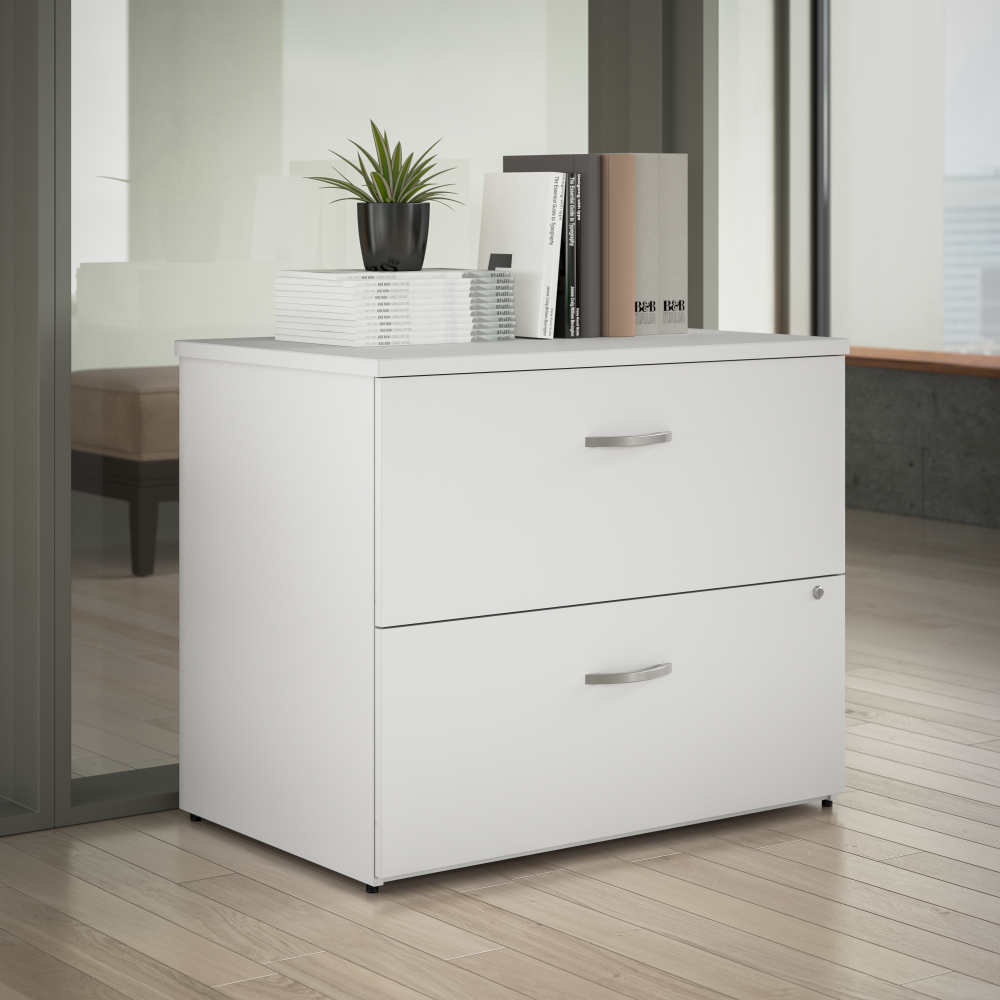 Shop Bush Business Furniture Office in an Hour 2 Drawer Lateral File Cabinet, Image 02, OIAH011WHSU, #color_pure white