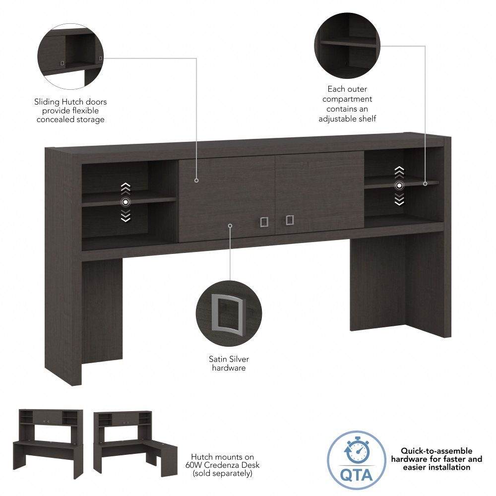 Shop Bush Business Furniture Echo 72W Desk Hutch, Image 08, KI60311-03, #color_charcoal maple