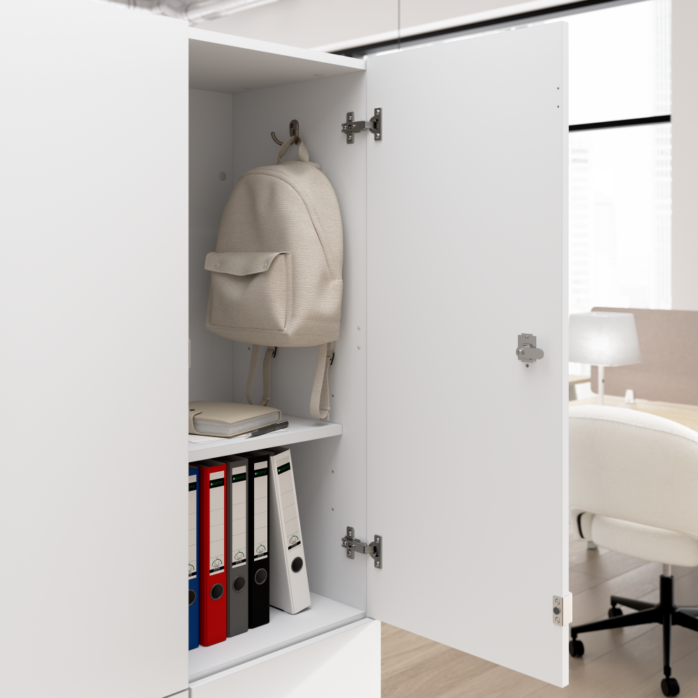 Shop Bush Business Furniture Assure Two Tier 4 Door Storage Lockers with Keypad Locks, Image 04, AUS130WHK, #color_white