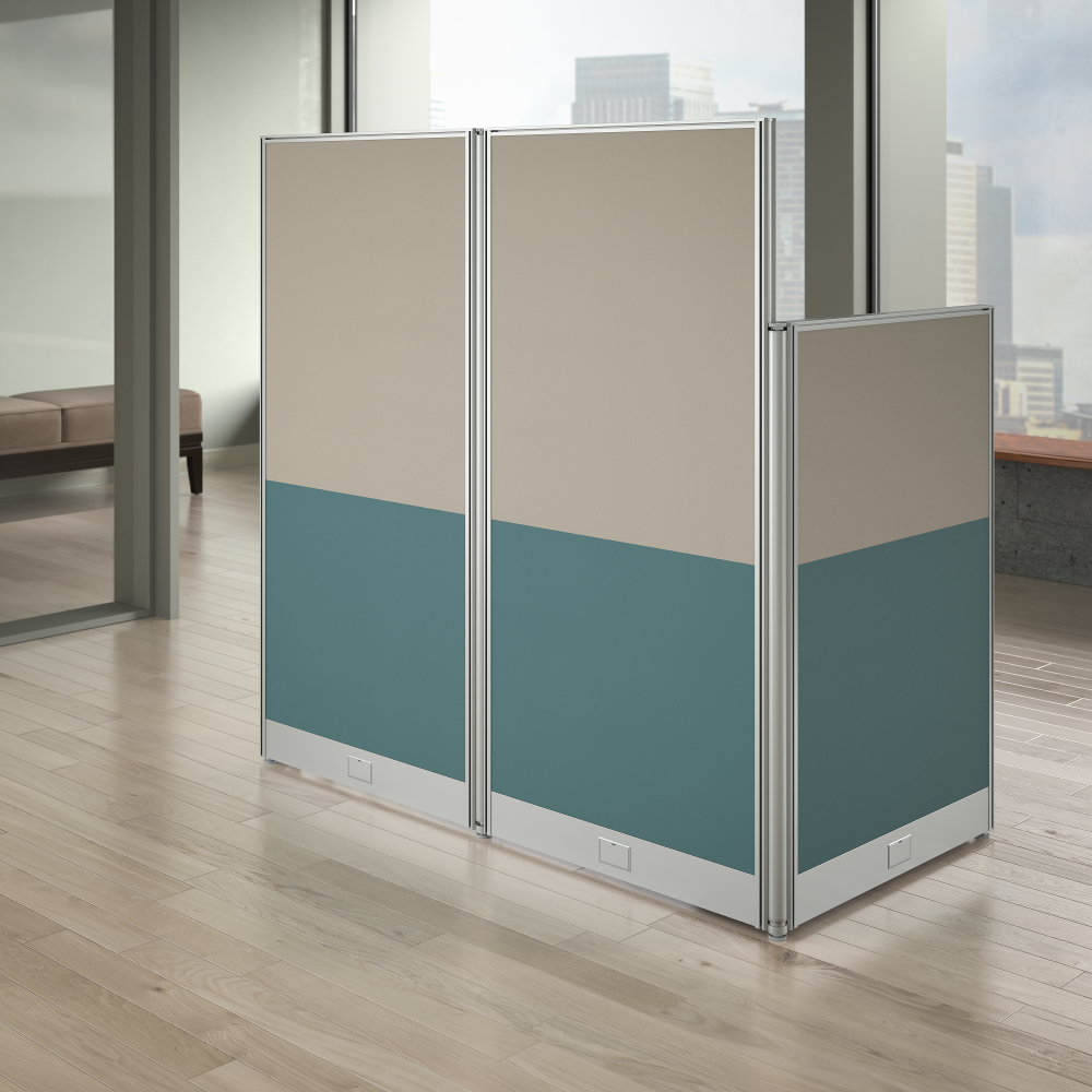 Shop Bush Business Furniture Office in an Hour 65W x 33D Straight Cubicle Desk, Image 04, WC36492-03K, #color_hansen cherry