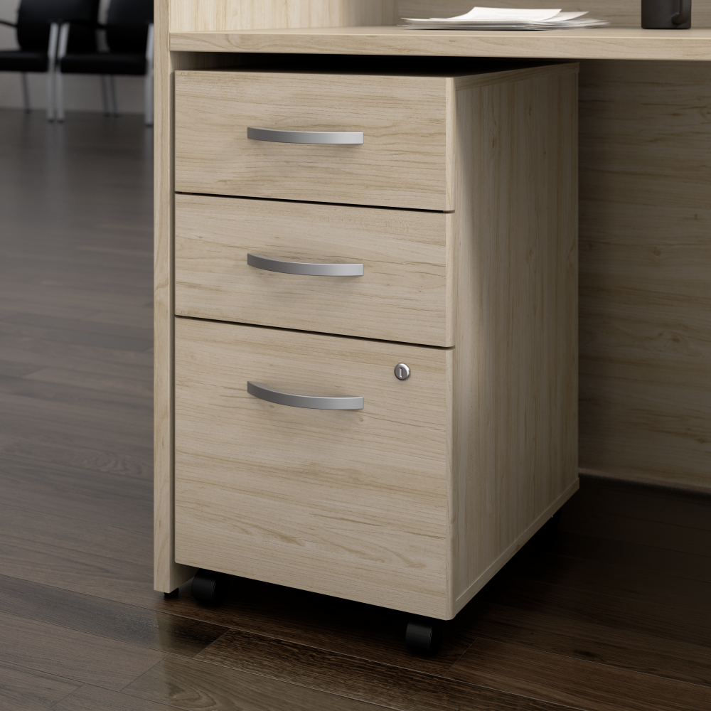 Shop Bush Business Furniture Arrive 3 Drawer Mobile File Cabinet - Assembled, Image 02, ARF116NE-Z, #color_natural elm