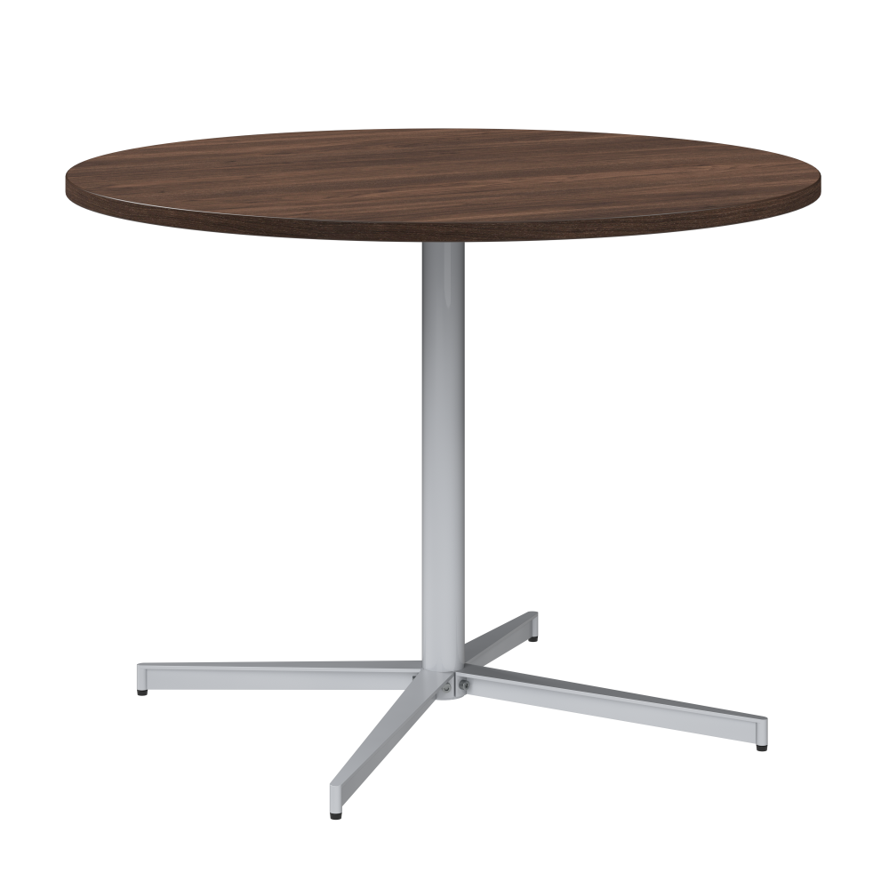 Shop Bush Business Furniture 42-inch Round Conference Table with Metal Base, Image 01, 99XTB42RBW, #color_black walnut/cool gray metallic