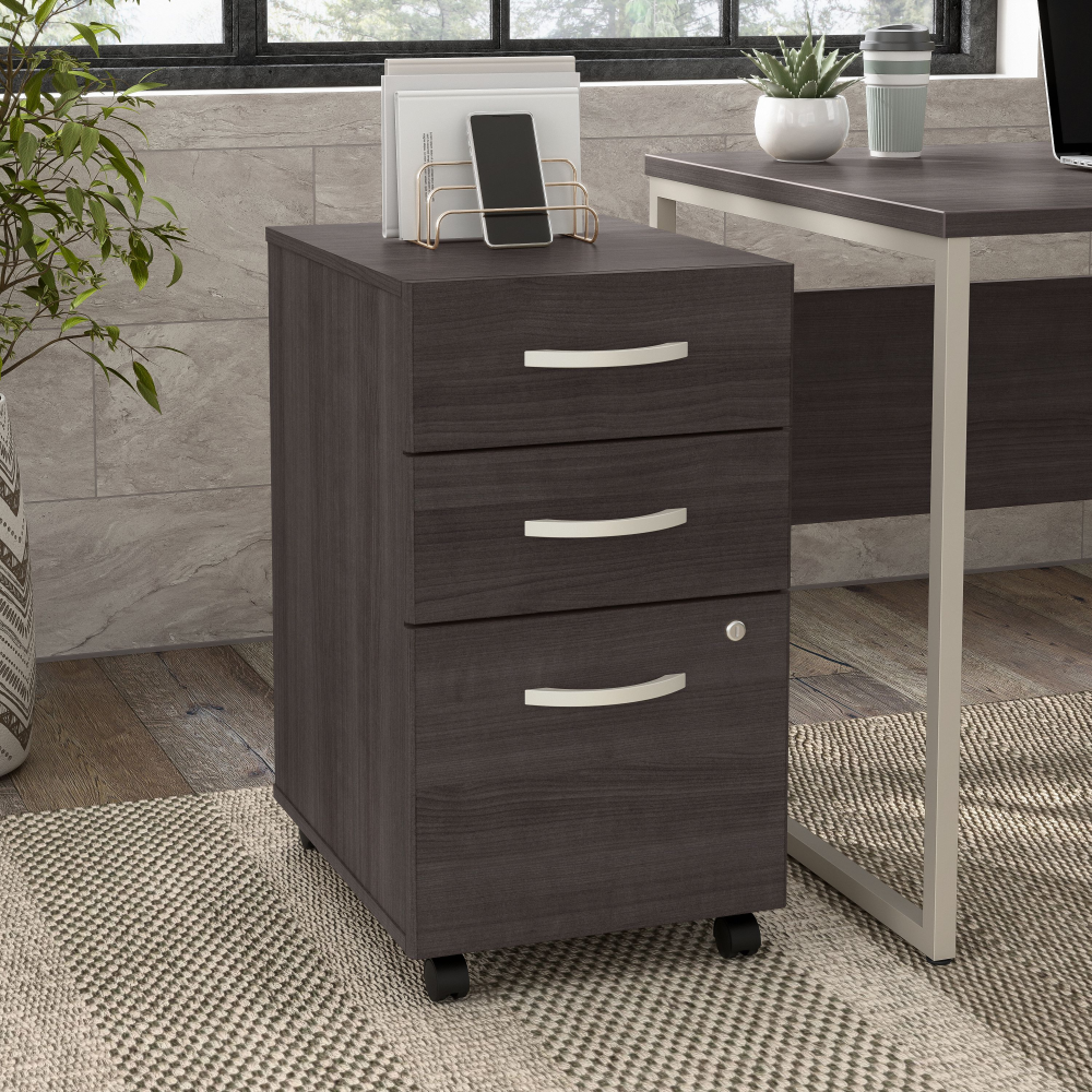 Shop Bush Business Furniture Hybrid 3 Drawer Mobile File Cabinet - Assembled, Image 02, HYF216SGSU-Z, #color_storm gray