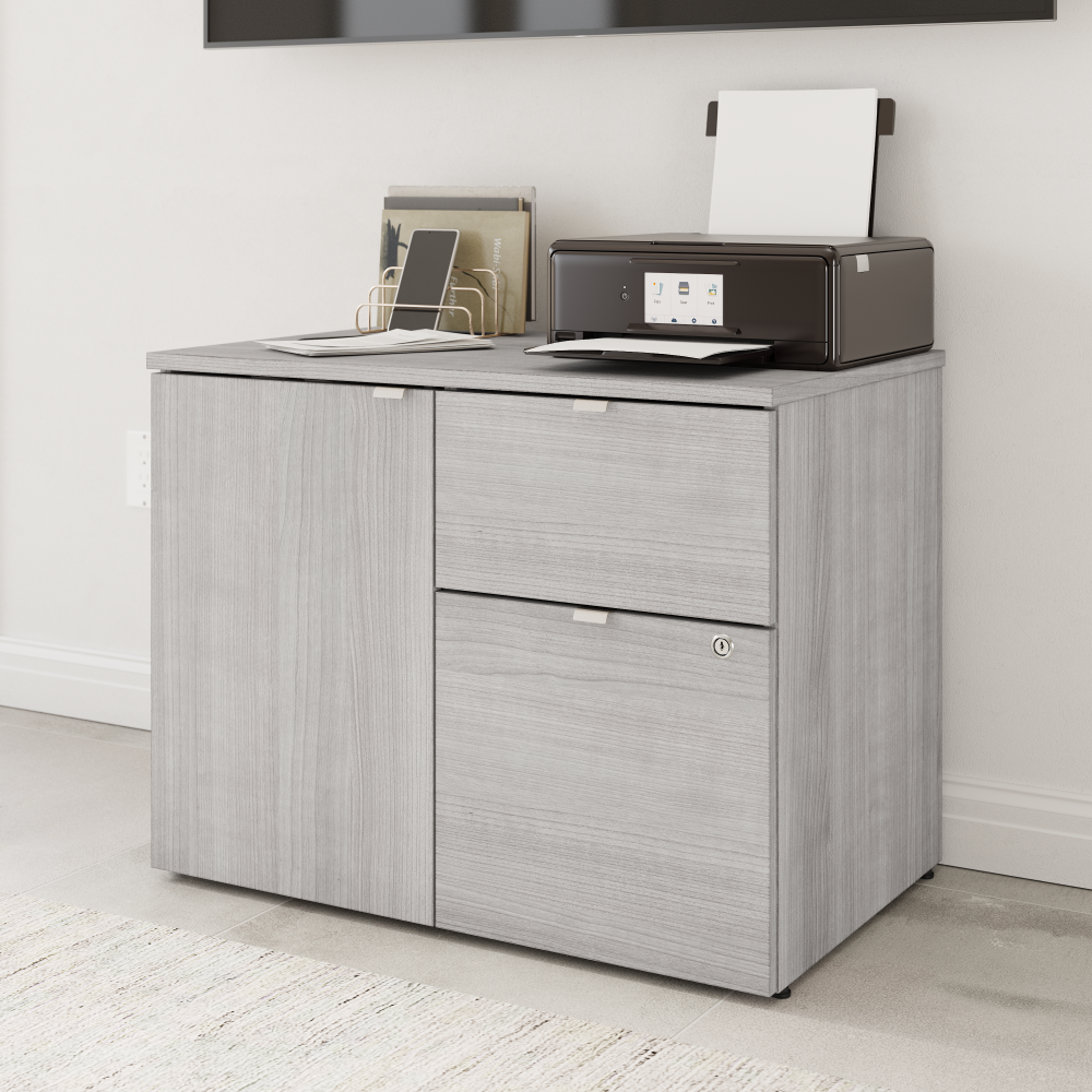 Shop Bush Business Furniture Stratus 30W Office Storage Cabinet with Drawers, Image 02, SUS130PG, #color_platinum gray