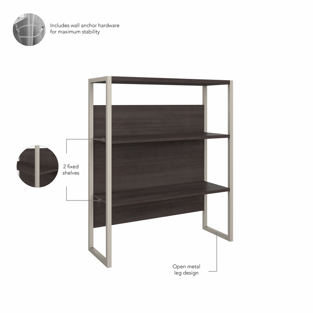 Shop Bush Business Furniture Hybrid 36W Bookcase Hutch, Image 06, HYH236SG, #color_storm gray