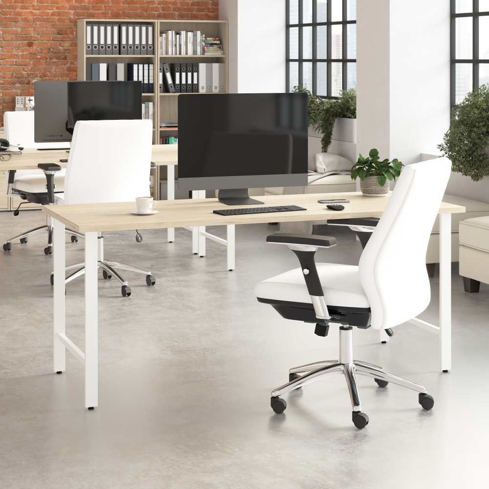 Shop Bush Business Furniture Hustle 72W x 30D Computer Desk with Metal Legs, Image 02, HUD272NE, #color_natural elm