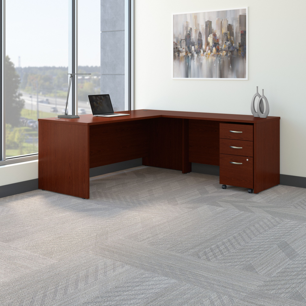 Shop Bush Business Furniture Series C 72W L Shaped Desk with 48W Return and Mobile File Cabinet, Image 02, SRC001MASU, #color_mahogany