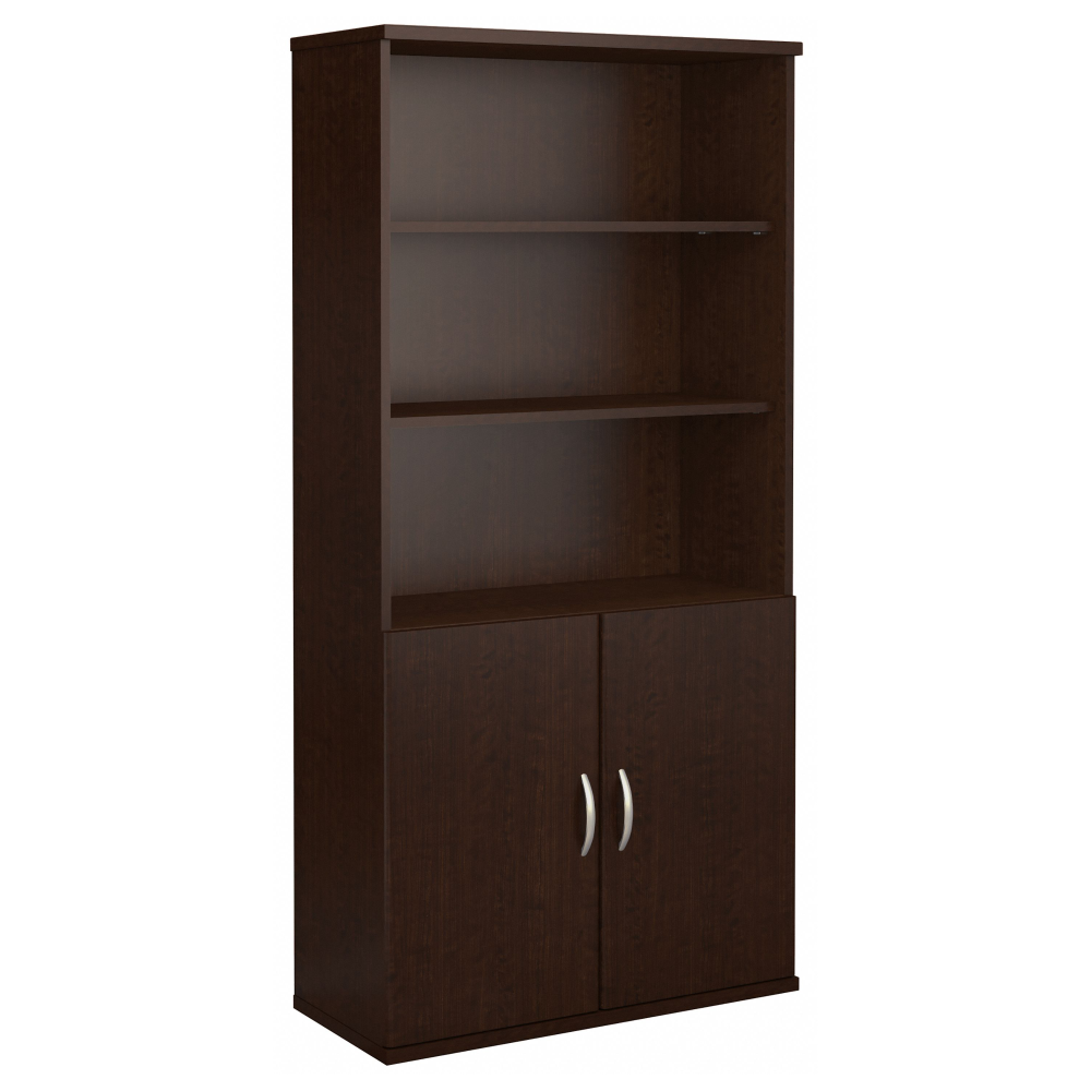 Shop Bush Business Furniture Series C 36W 5 Shelf Bookcase with Doors, Image 01, SRC103MR, #color_mocha cherry