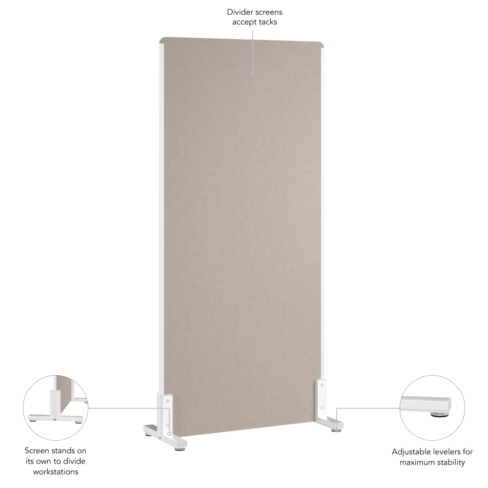 Shop Bush Business Furniture 34W x 72H Freestanding Privacy Screen, Image 05, PSP234WB-03, #color_warm beige