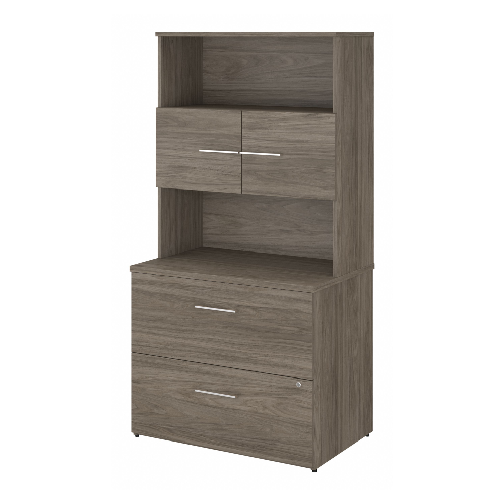 Shop Bush Business Furniture Office 500 36W 2 Drawer Lateral File Cabinet with Hutch, Image 01, OF5007MHSU, #color_modern hickory