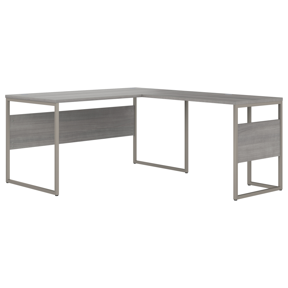 Shop Bush Business Furniture Hybrid 60W x 30D L Shaped Table Desk with Metal Legs, Image 01, HYB027PG, #color_platinum gray