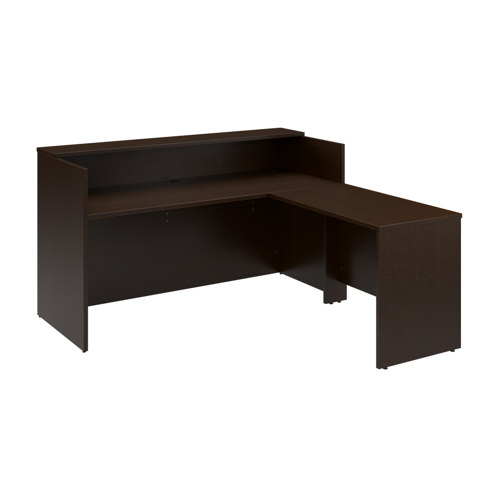 Shop Bush Business Furniture Arrive 72W x 72D L Shaped Reception Desk with Shelf, Image 01, ARV006MR, #color_mocha cherry
