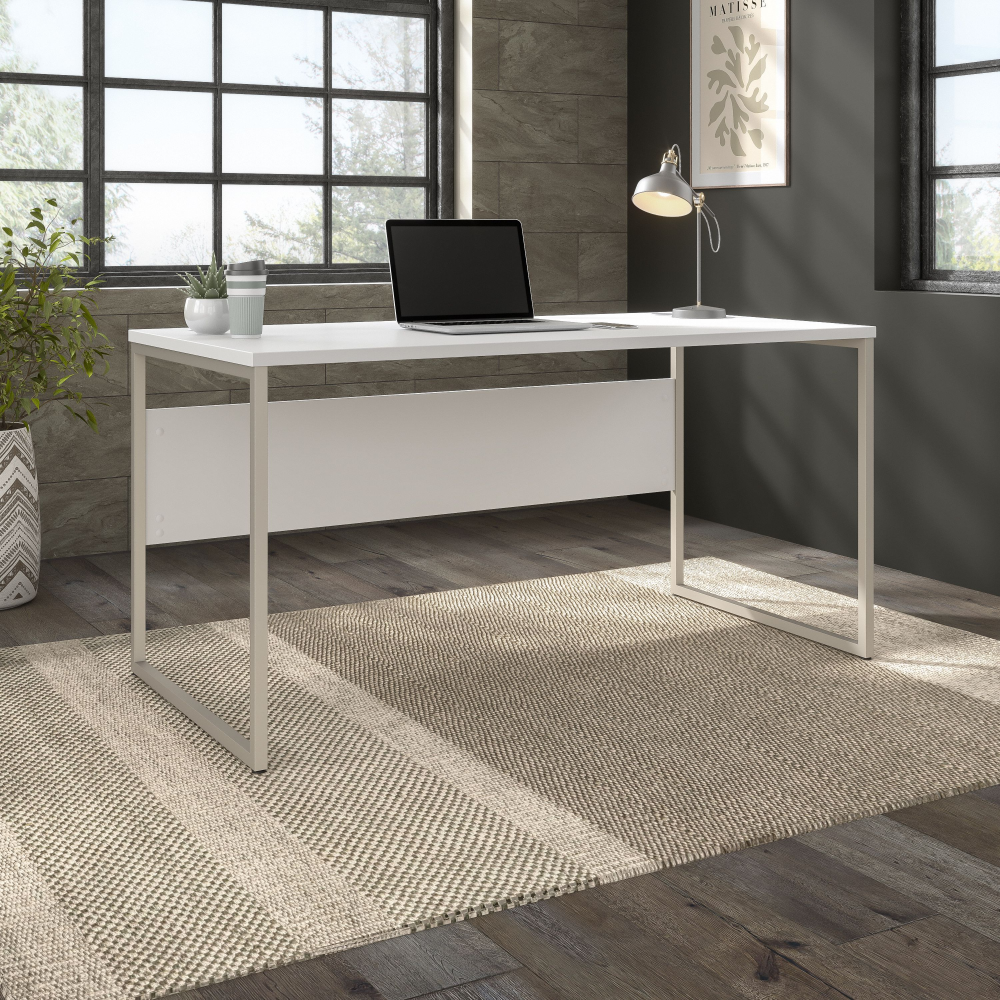 Shop Bush Business Furniture Hybrid 60W x 30D Computer Table Desk with Metal Legs, Image 02, HYD360WH, #color_white