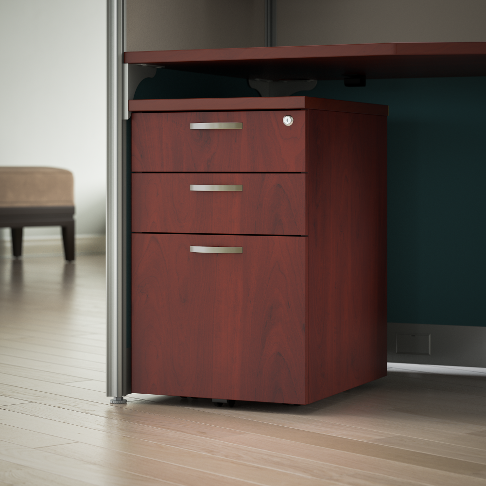 Shop Bush Business Furniture Office in an Hour 3 Drawer Mobile File Cabinet, Image 02, WC36453-03, #color_hansen cherry